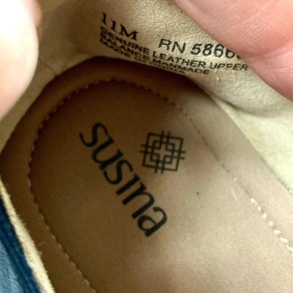 Susina Black Leather Patent Cap Toe Ballet Flats Womens 11M